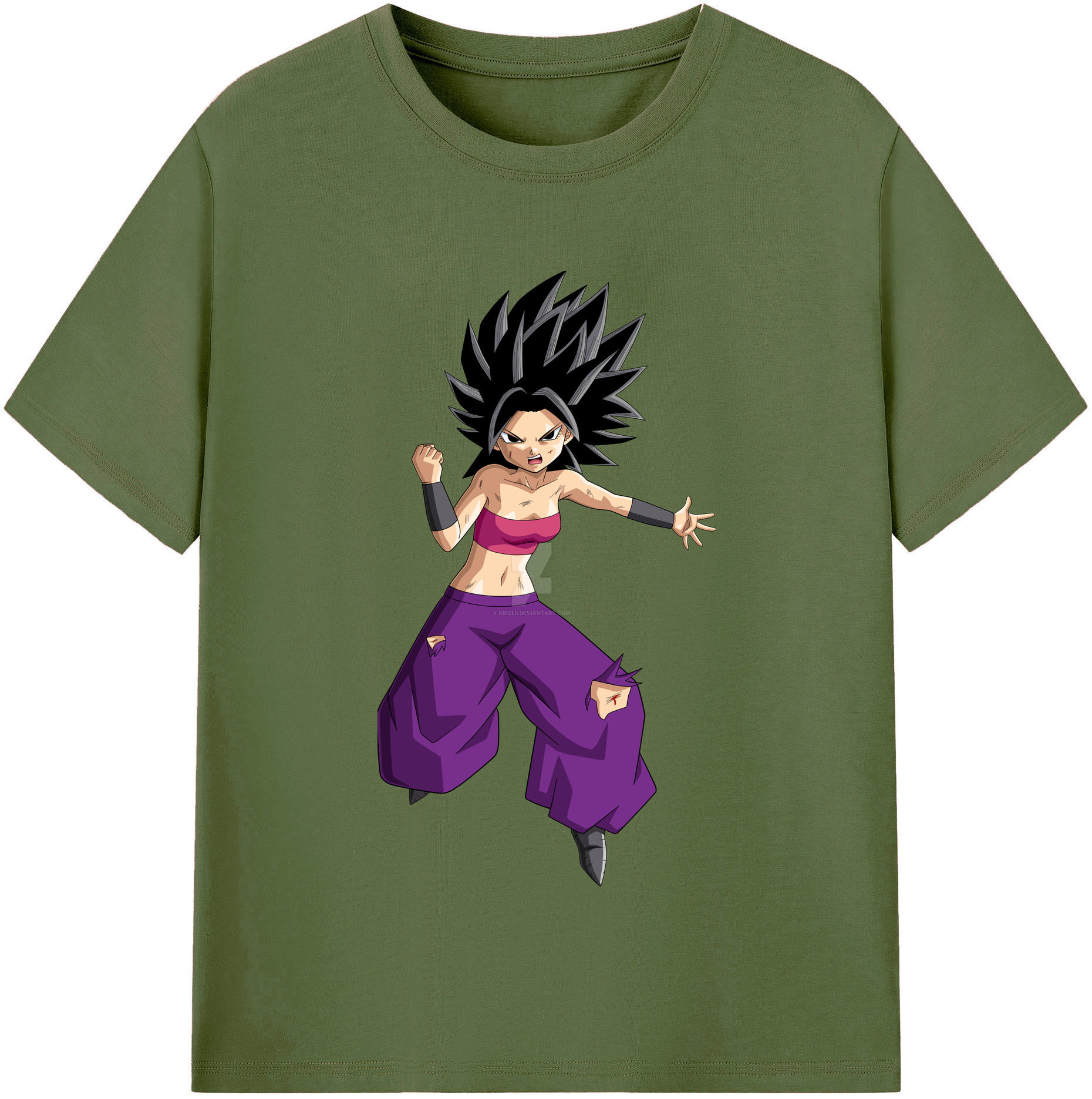 （画像用） ドラゴンボール カリフラ DRAGON BALL Caulifla 綿100％半袖Tシャツ（フロントプリント）